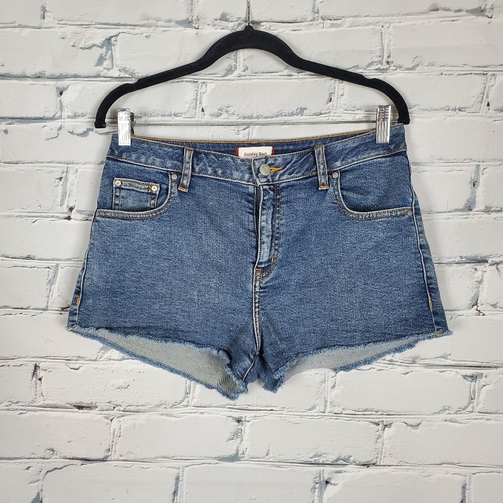 Sunday Best High Rise Denim Shorts - Picture 2 of 9